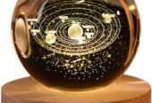 Crystal Planet Laser Engraved Solar System Astronomy