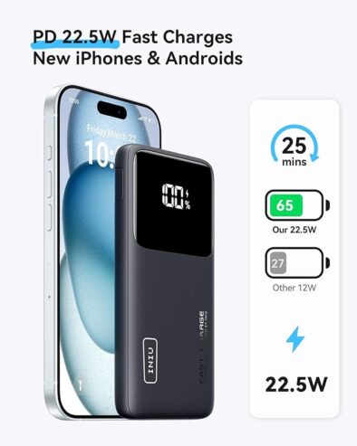 INIU 22.5W Power Bank 10000mAh Slim