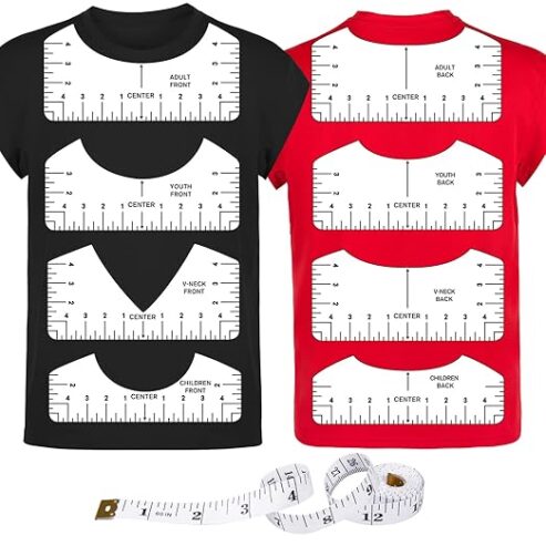 9Pcs Tshirt-Ruler Guide to Center Vinyl