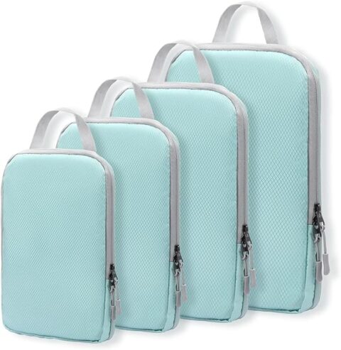 Compression Packing Cubes for Carry On Suitcases,4pcs a Set Compression Packing Cubes for Travel compression bags for Packing Organisers Expandable Storage Travel Accessories Luggage Suitcases