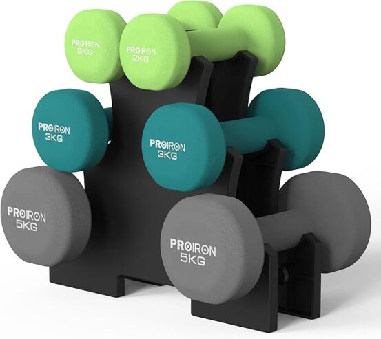 PROIRON Dumbbells Anti-Slip Neoprene Dumbbell Soft-Touch Grip Hand Weights Home Gym Exercise Women Men Arm Pilates Dumbbells