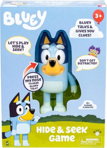 Bluey Hide & Seek Game, Hide The Bluey Figure and Press her Nose to Start The Built-in Timer