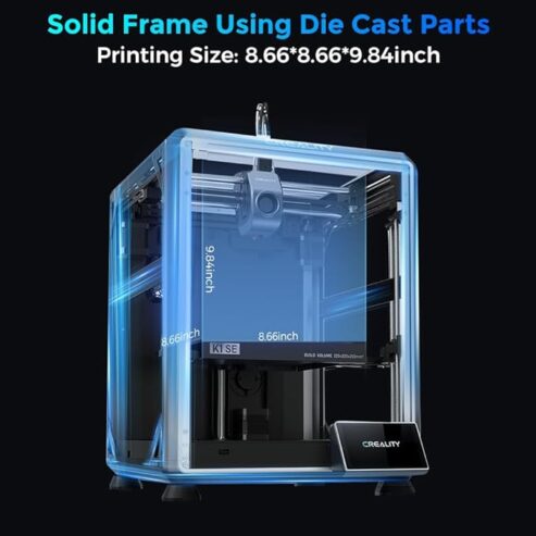 Official Creality K1 SE 3D Printer with 600 mm/s Printing Speed CoreXY Auto Leveling and Z-Offset, 300℃ Dual-Gear Direct Extruder Full Metal Die Cast Solid Frame Printing Size 220 * 220 * 250mm