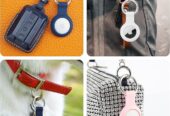 4 Pack for Apple Airtag Holder,Waterproof AirTags Case Keychain,with Soft Silicone Holder Key Ring,Lightweight, Anti-Scratch,Full-Body Shockproof Air Tag Holder for Luggage,Keys, Dog Collar