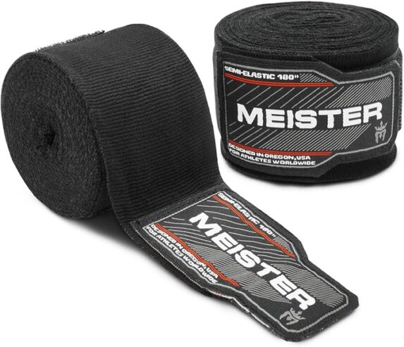 Meister Adult 180″ Semi-Elastic Hand Wraps for MMA & Boxing