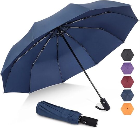 ZOMAKE Lightweight Folding Umbrella – Compact Travel Umbrella Automatic Open Close Windproof Umbrellas with 10 Strong Ribs